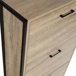 IDMarket Armoire à chaussures bois et métal* Meubles Hauts|Meubles En Bois