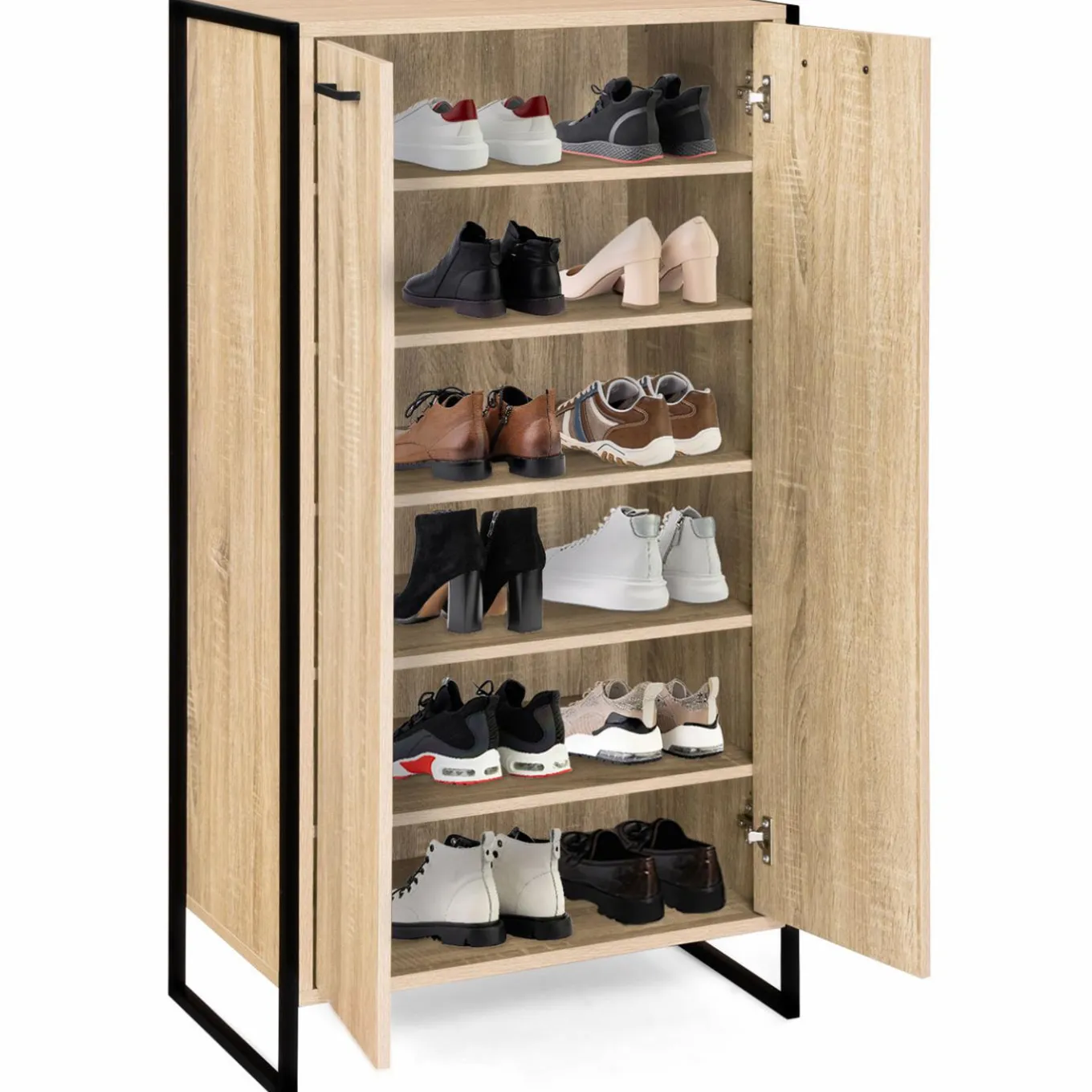 IDMarket Armoire à chaussures industrielle bois et métal* Petits Meubles|Meubles À Chaussures