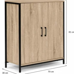 IDMarket Armoire basse industrielle 2 portes* Armoires
