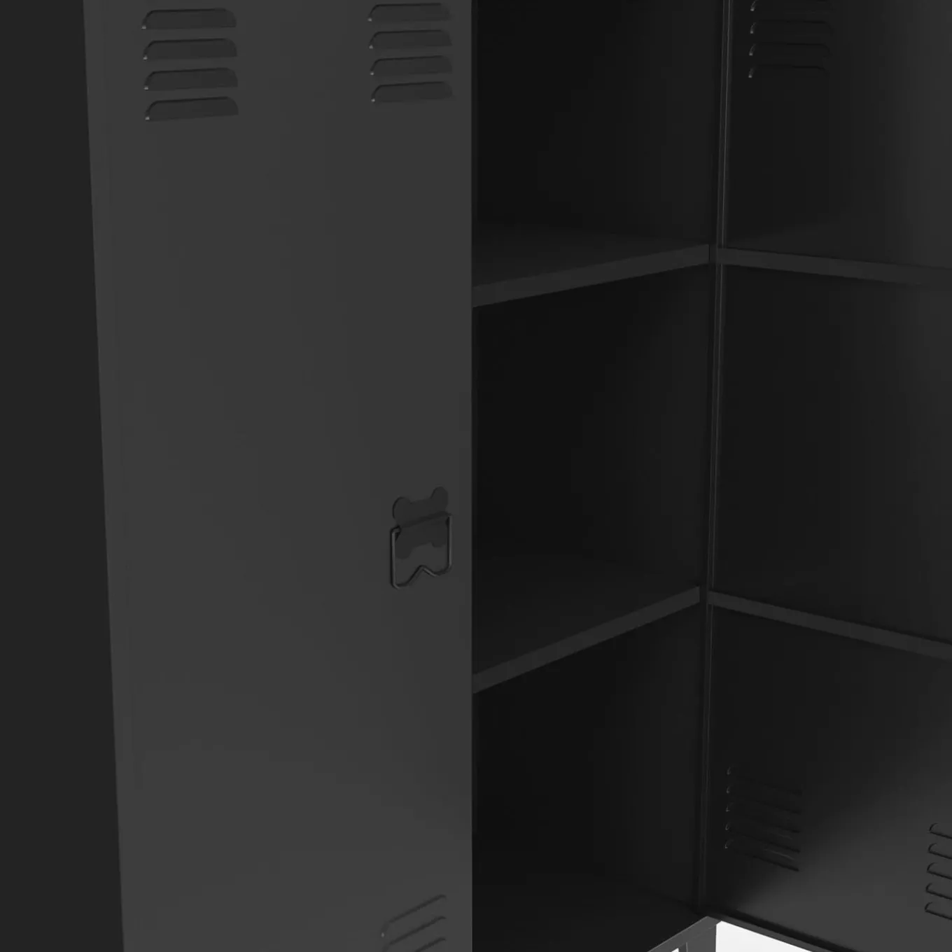 IDMarket Armoire basse industrielle 2 portes métal noir et plateau bois* Collection Télétravail|Collection Métal