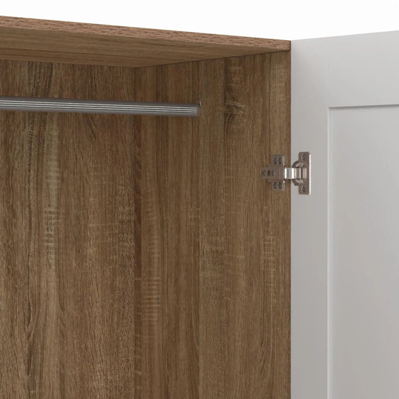 IDMarket Armoire blanc et bois 2 portes et étagères* Collection Agencement Magasin|Vestiaires Et Meubles D'Entrée