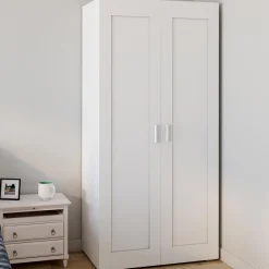 IDMarket Armoire blanche 2 portes 80 cm* Collection Agencement Magasin|Collection Télétravail