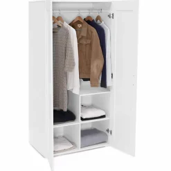 IDMarket Armoire blanche 2 portes 80 cm* Collection Agencement Magasin|Collection Télétravail