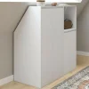 IDMarket Armoire blanche sous pente 3 portes 1 niche* Armoires|Dressings Et Portants Vêtements