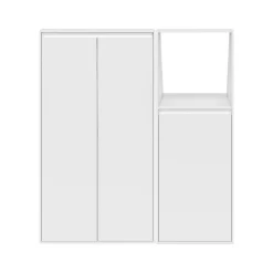 IDMarket Armoire blanche sous pente 3 portes 1 niche* Armoires|Dressings Et Portants Vêtements