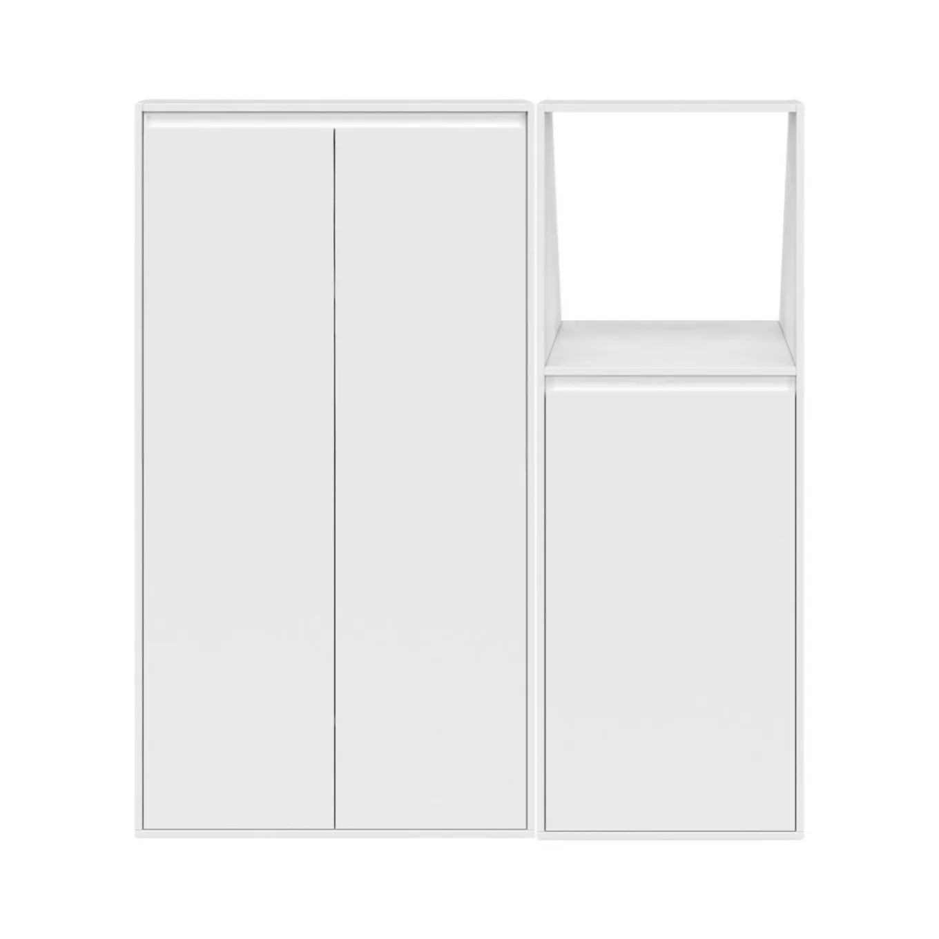 IDMarket Armoire blanche sous pente 3 portes 1 niche* Armoires|Dressings Et Portants Vêtements