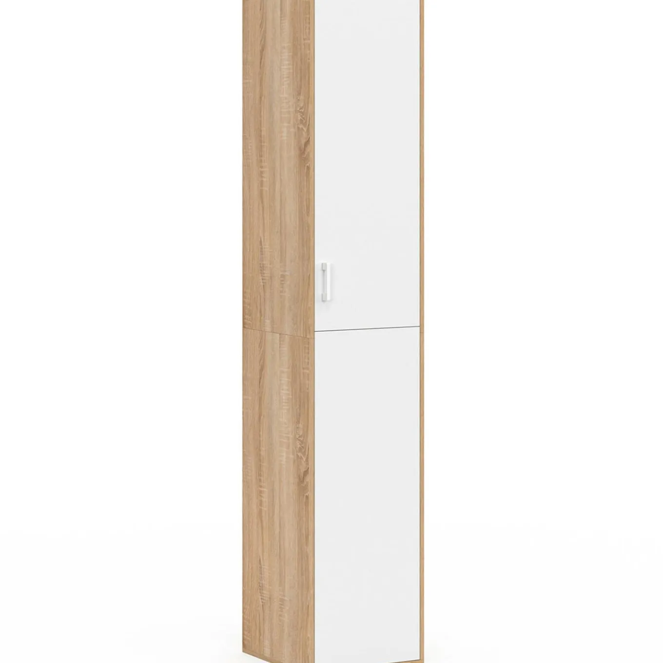 IDMarket Armoire de bureau bois 180 cm multifonction 3 étagères 1 porte blanche* Meubles Hauts|Meubles Blancs