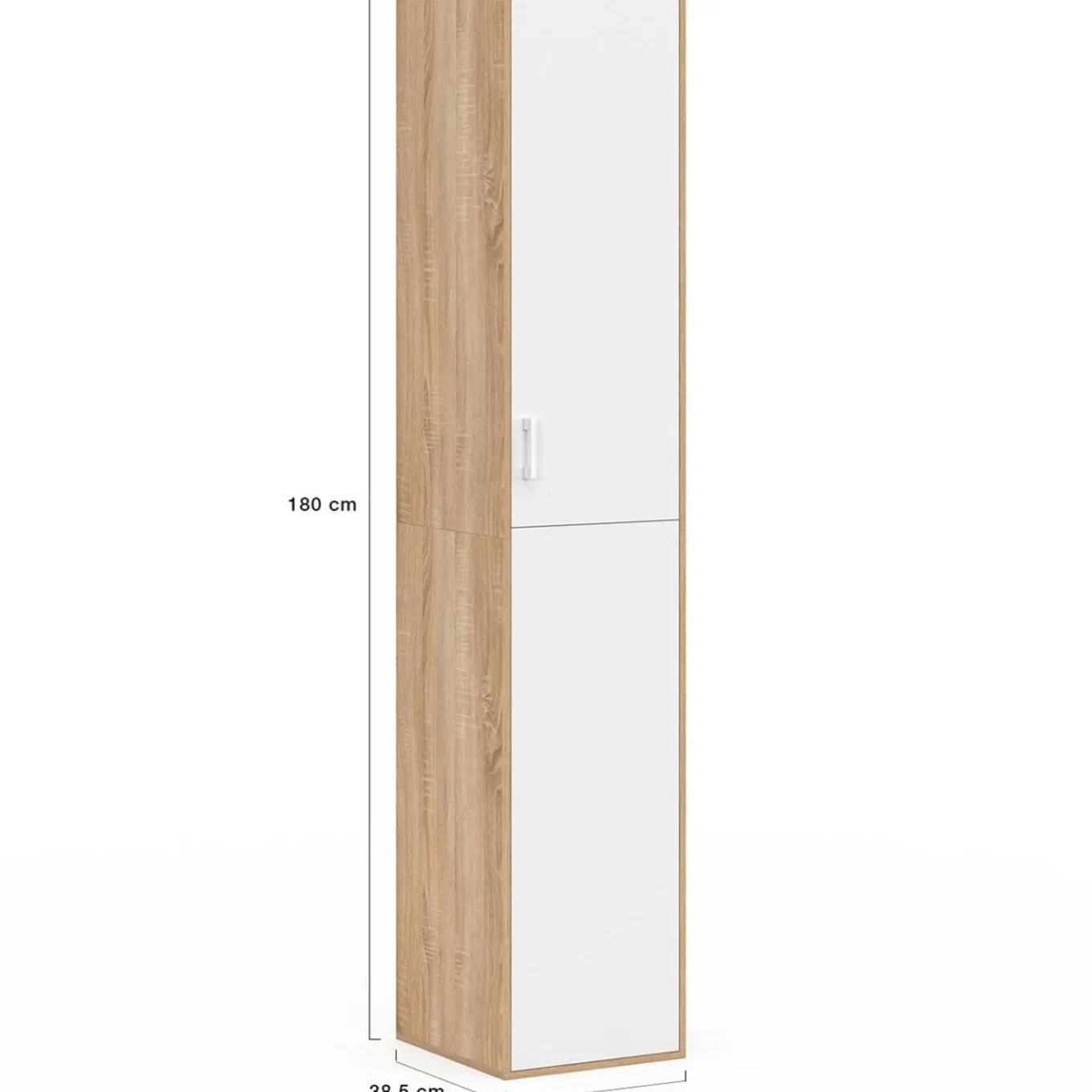IDMarket Armoire de bureau bois 180 cm multifonction 3 étagères 1 porte blanche* Meubles Hauts|Meubles Blancs