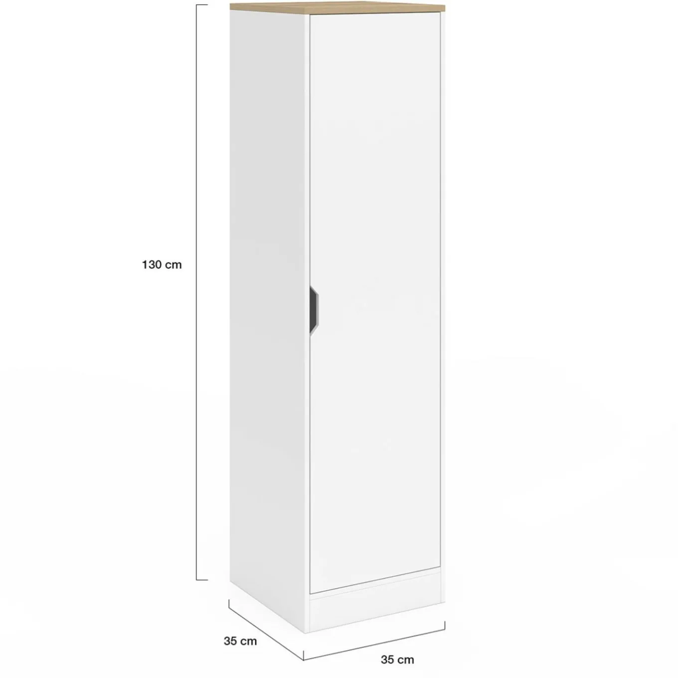 IDMarket Armoire de rangement 1 porte avec étagères blanc et bois* Meubles Blancs|Collection Agencement Magasin