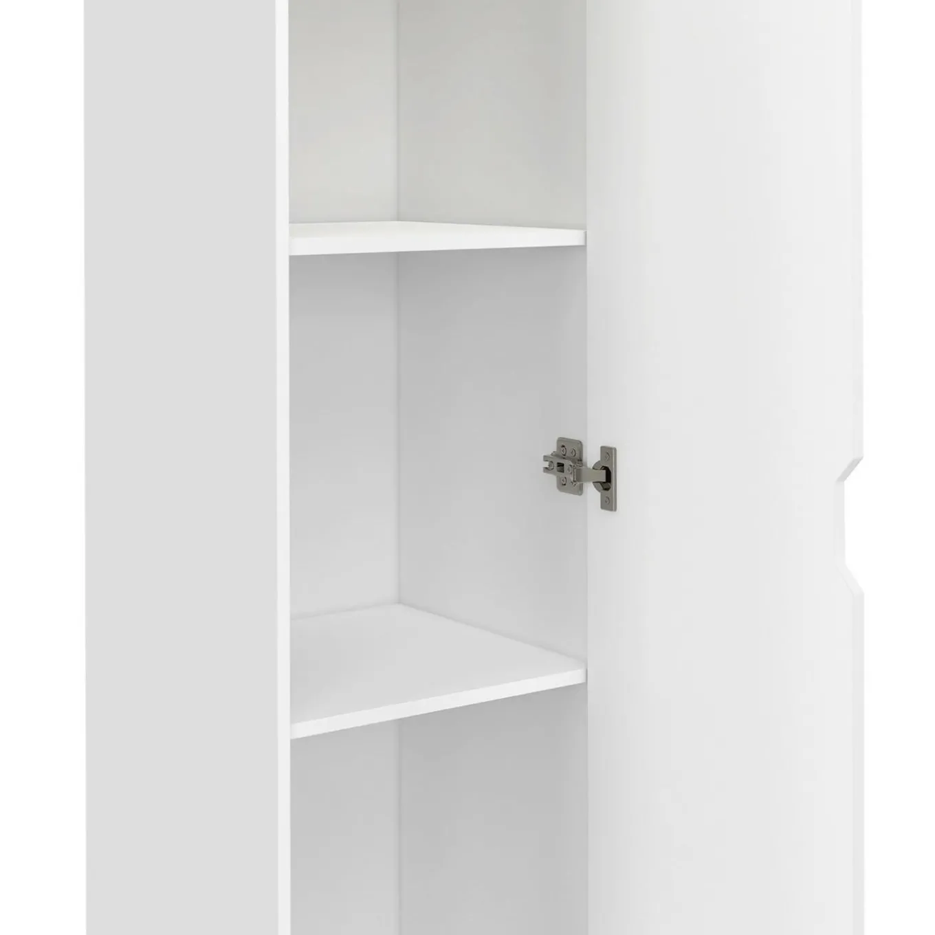 IDMarket Armoire de rangement 1 porte avec étagères blanc et bois* Meubles Blancs|Collection Agencement Magasin