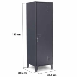 IDMarket Armoire industrielle vestiaire métallique et bois gris foncé* Rangement Et Accessoires|Collection Agencement Magasin
