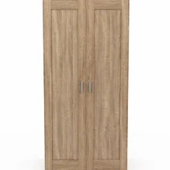 IDMarket Armoire penderie en hêtre avec 2 portes et étagères* Vestiaires Et Meubles D'Entrée|Chambre Complète Adulte