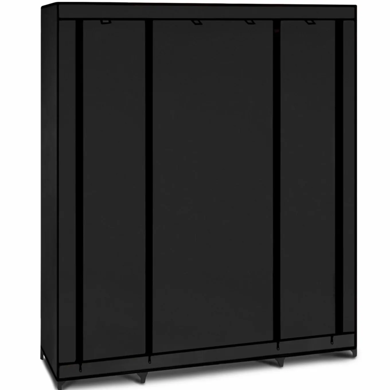 IDMarket Armoire penderie en tissu noir* Rangement Et Accessoires|Petits Meubles