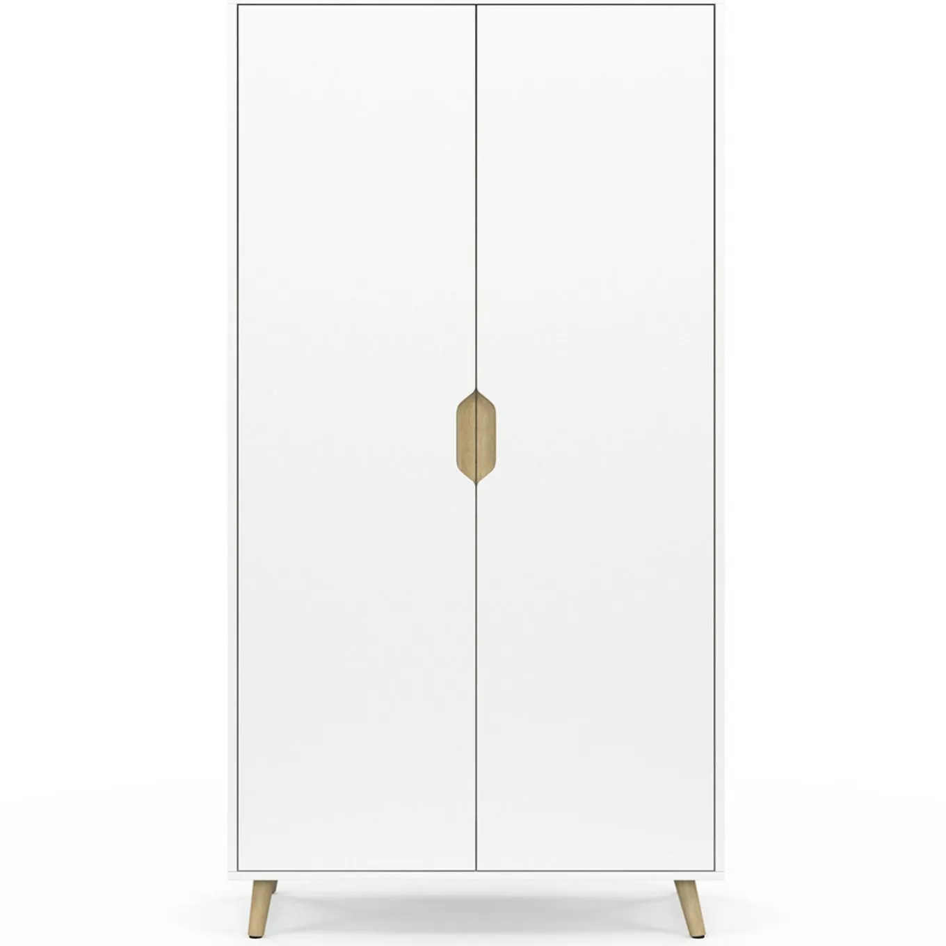 IDMarket Armoire scandinave 2 portes blanche penderie 80 cm avec étagères rangement* Meubles Hauts|Meubles Blancs