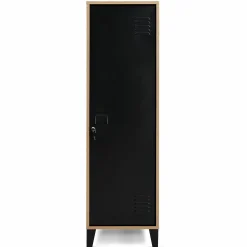 IDMarket Armoire vestiaire bois et porte métallique noir design industriel* Rangement Et Accessoires|Collection Agencement Magasin