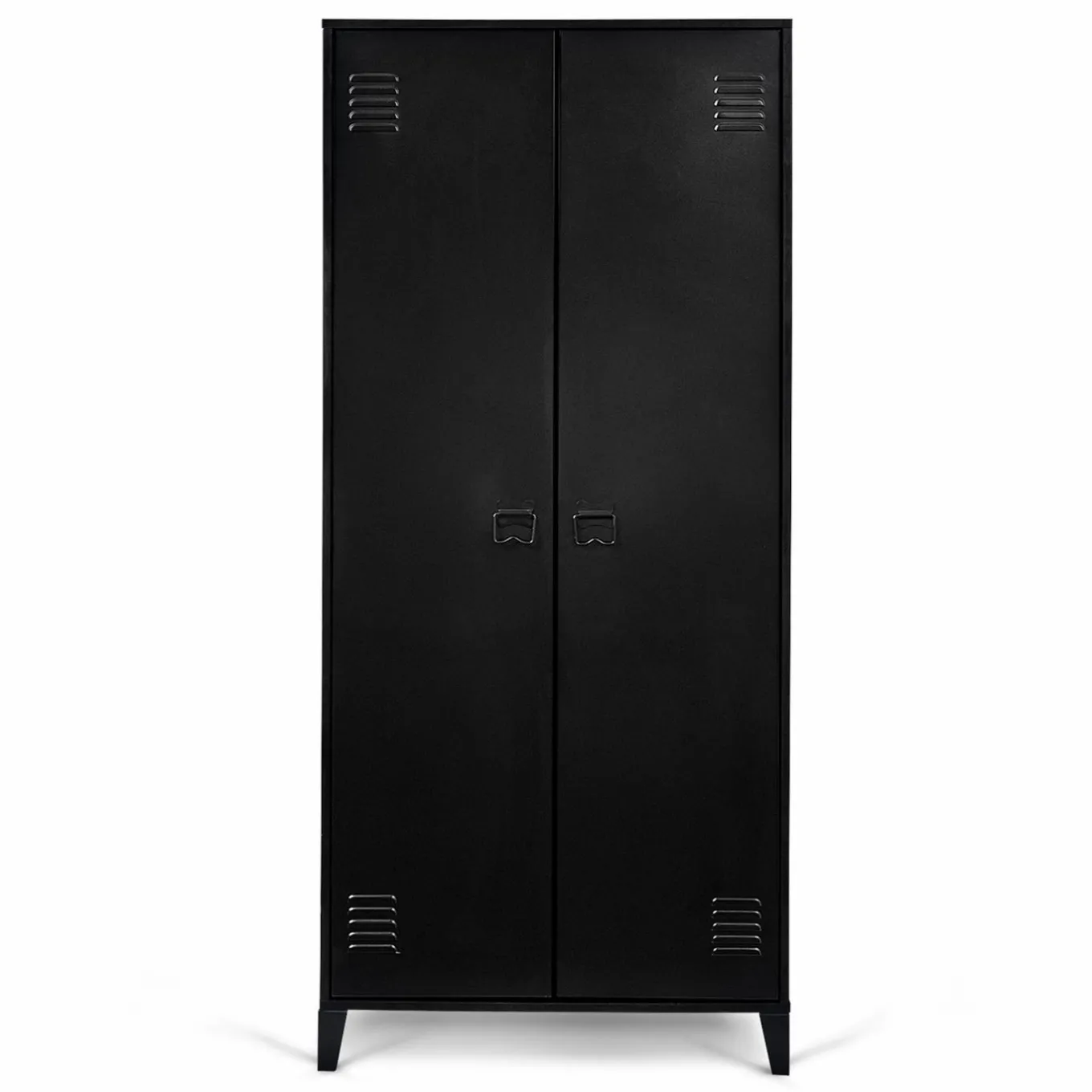 IDMarket Armoire vestiaire métal noir avec 2 portes* Rangement Et Accessoires|Meubles Hauts