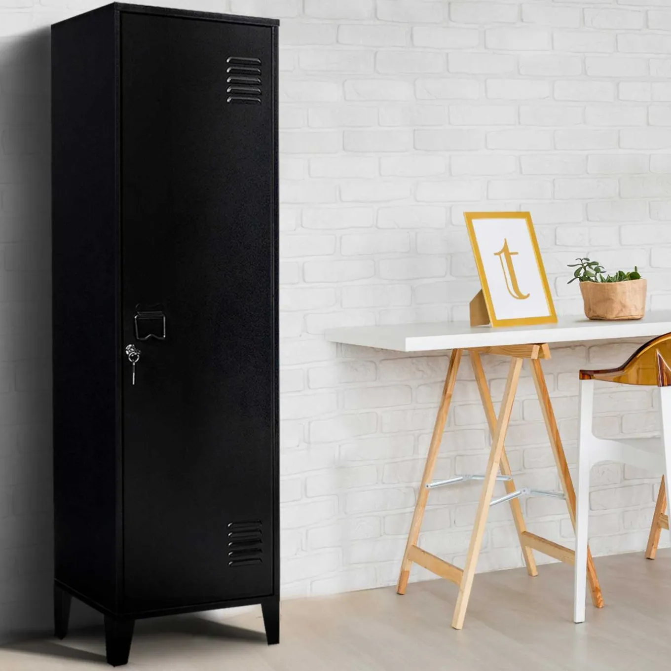 IDMarket Armoire vestiaire métallique noire* Rangement Et Accessoires|Collection Agencement Magasin