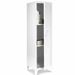 IDMarket Armoire vestiaire porte métal blanche industrielle* Rangement Et Accessoires|Collection Agencement Magasin