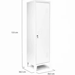 IDMarket Armoire vestiaire porte métal blanche industrielle* Rangement Et Accessoires|Collection Agencement Magasin