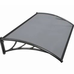 IDMarket Auvent de porte marquise en polycarbonate noire 80 x 120 cm* Auvents Et Marquises De Porte