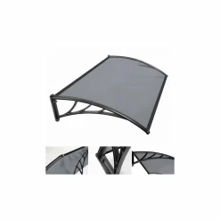 IDMarket Auvent de porte marquise en polycarbonate noire 80 x 120 cm* Auvents Et Marquises De Porte