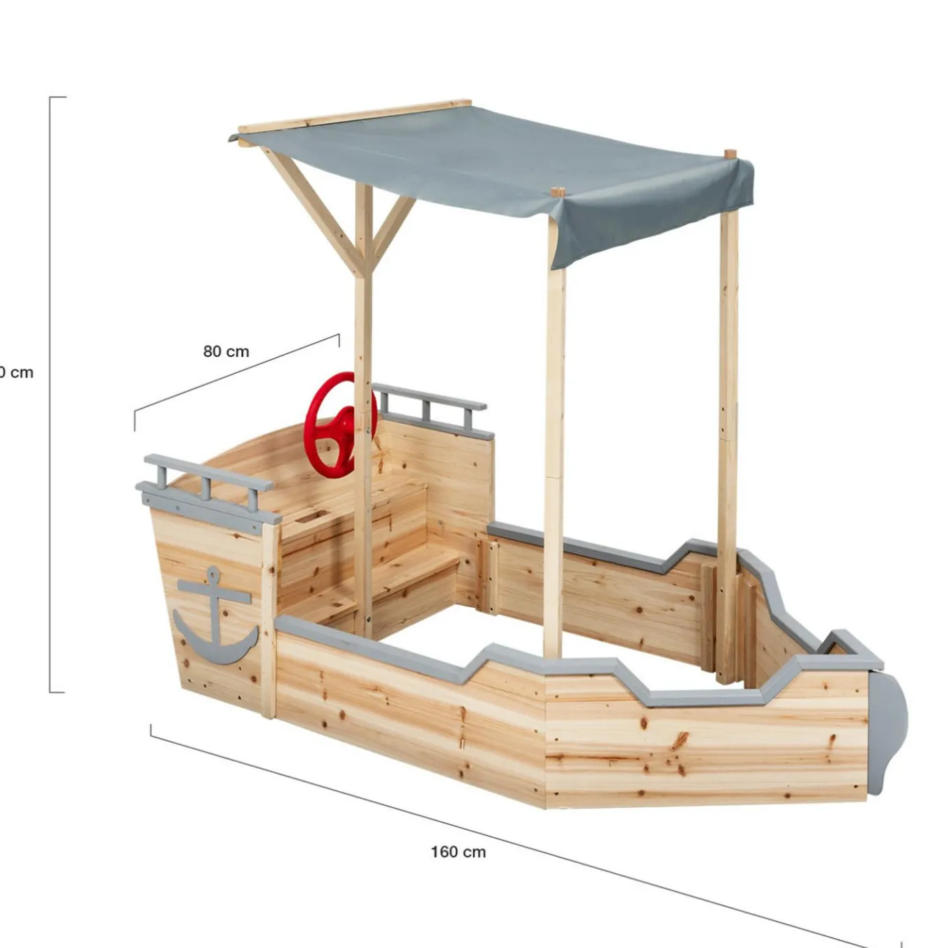 IDMarket Bac à sable bateau pirate*Enfant Jeux Enfant|Loisirs Et Jeux D'Exterieur