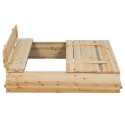 IDMarket Bac à sable bois refermable avec couvercle et 2 bancs intégrés*Enfant Jeux Enfant|Loisirs Et Jeux D'Exterieur