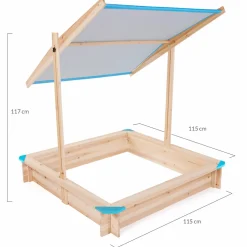 IDMarket Bac à sable en bois avec toit refermable*Enfant Jeux Enfant|Loisirs Et Jeux D'Exterieur