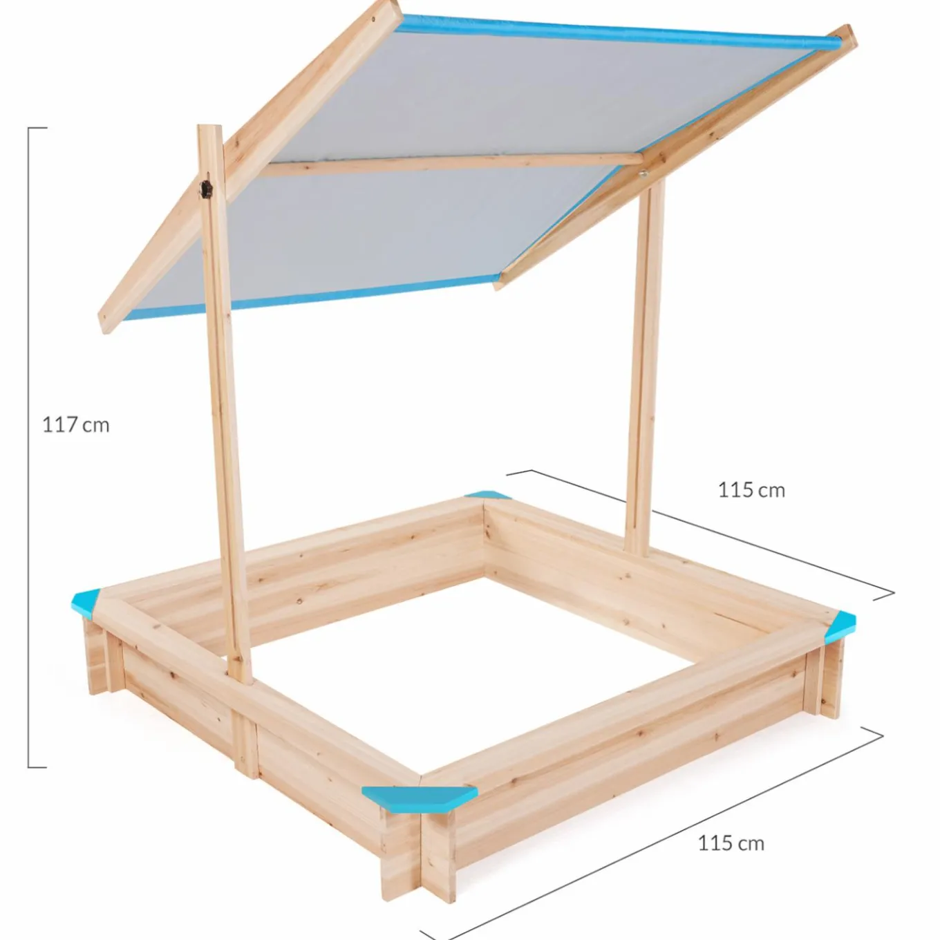 IDMarket Bac à sable en bois avec toit refermable*Enfant Jeux Enfant|Loisirs Et Jeux D'Exterieur