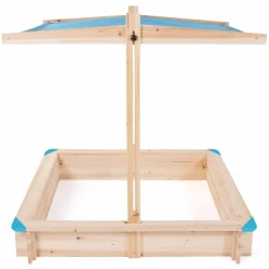 IDMarket Bac à sable en bois avec toit refermable*Enfant Jeux Enfant|Loisirs Et Jeux D'Exterieur