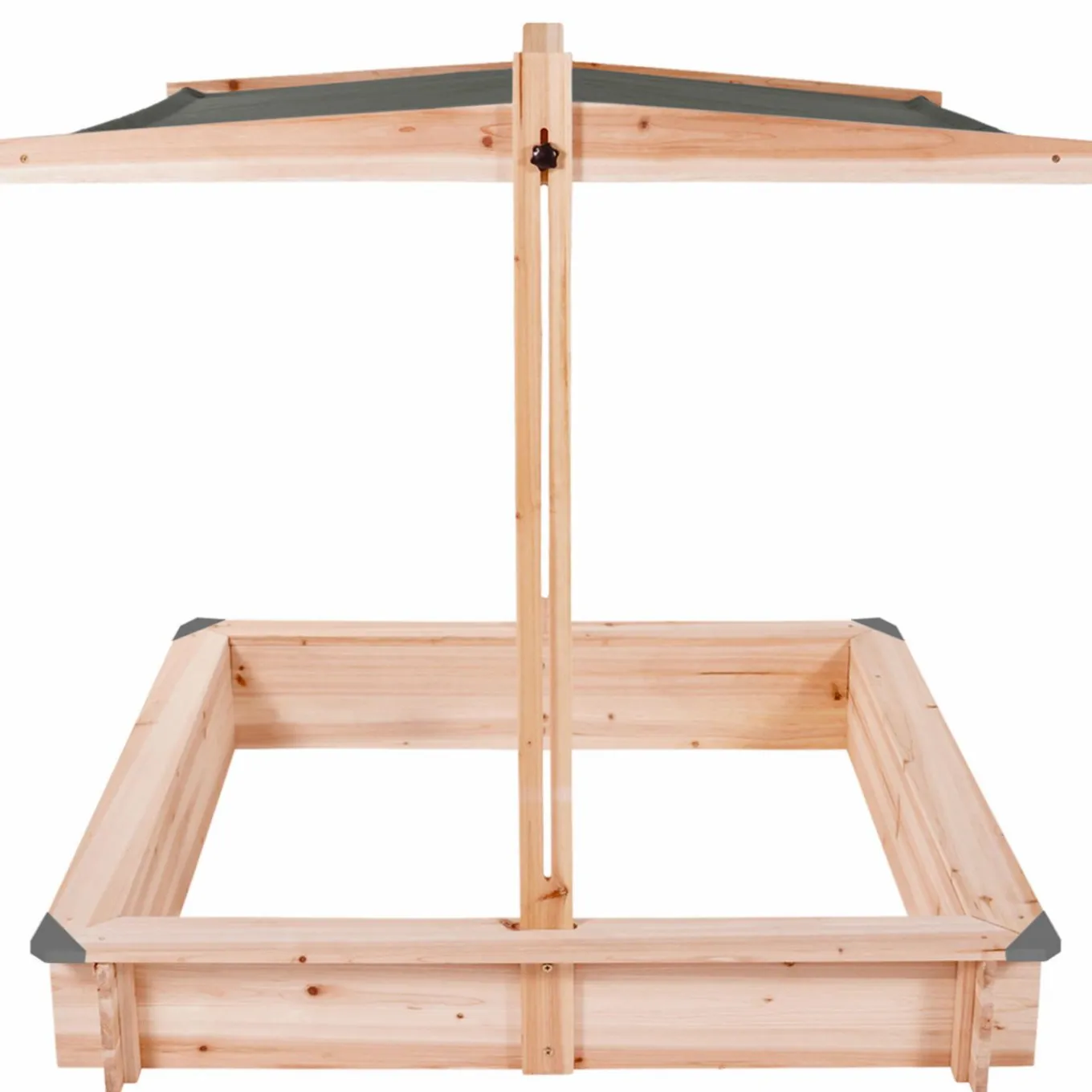 IDMarket Bac à sable en bois avec toit gris refermable*Enfant Jeux Enfant|Loisirs Et Jeux D'Exterieur