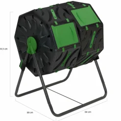 IDMarket Bac de compostage rotatif double 140L* Entretien Du Jardin Et Accessoires