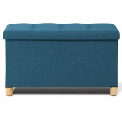 IDMarket Banc coffre bleu canard 76 cm* Bancs D'Entrée|Chambre Complète Adulte