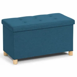 IDMarket Banc coffre bleu canard 76 cm* Bancs D'Entrée|Chambre Complète Adulte
