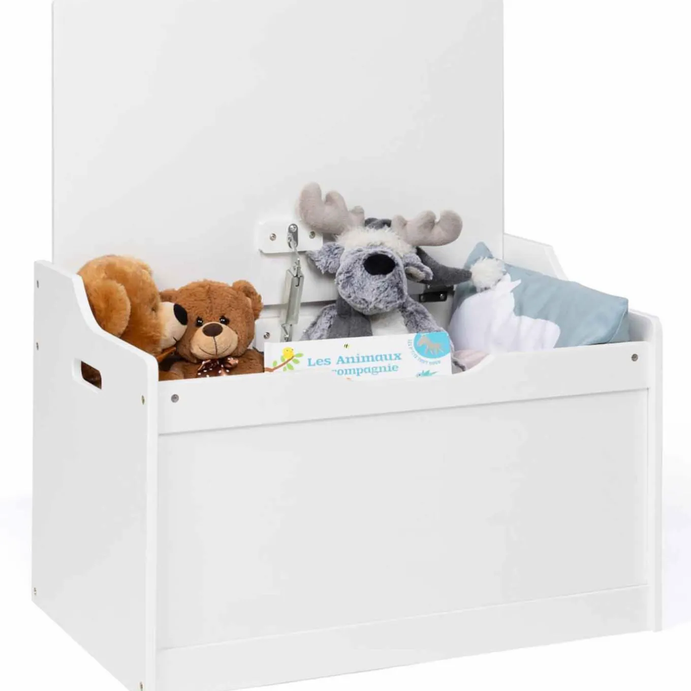 IDMarket Banc coffre de rangement enfant en bois blanc*Enfant Meubles Blancs|Meubles En Bois