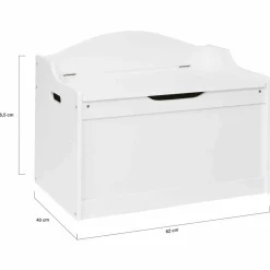 IDMarket Banc coffre de rangement enfant en bois blanc*Enfant Meubles Blancs|Meubles En Bois