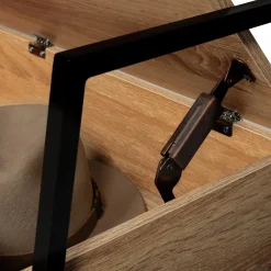 IDMarket Banc d'entrée industriel bois et noir* Collection Industrielle|Bancs D'Entrée