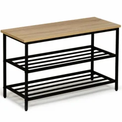 IDMarket Banc d’entrée rangement chaussures style industriel* Meubles Bas|Collection Industrielle