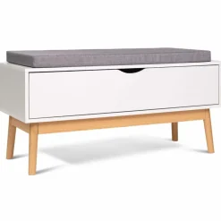 IDMarket Banquette coffre de rangement blanc* Meubles Blancs|Collection Scandinave