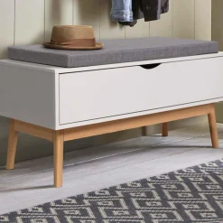 IDMarket Banquette coffre de rangement blanc* Meubles Blancs|Collection Scandinave