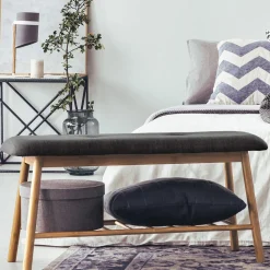 IDMarket Banquette d'entrée style scandinave gris anthracite* Collection Bambou|Bancs D'Entrée