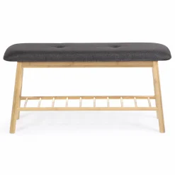 IDMarket Banquette d'entrée style scandinave gris anthracite* Collection Bambou|Bancs D'Entrée
