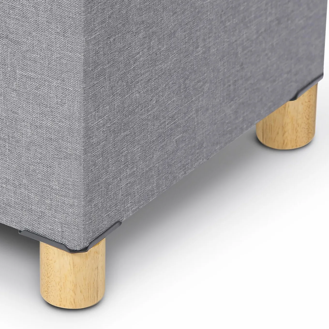 IDMarket Banquette rangement tissu gris clair en lin* Bancs D'Entrée|Chambre Complète Adulte