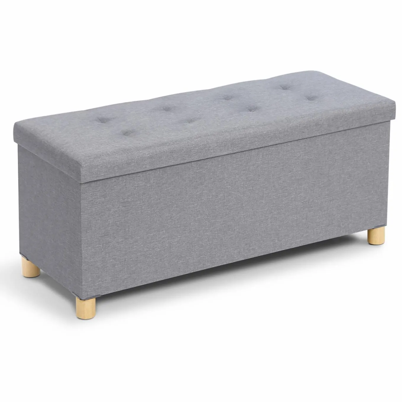 IDMarket Banquette rangement tissu gris clair en lin* Bancs D'Entrée|Chambre Complète Adulte