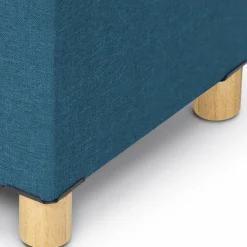 IDMarket Banquette rangement tissu bleu canard en lin* Meubles Bas|Bancs D'Entrée