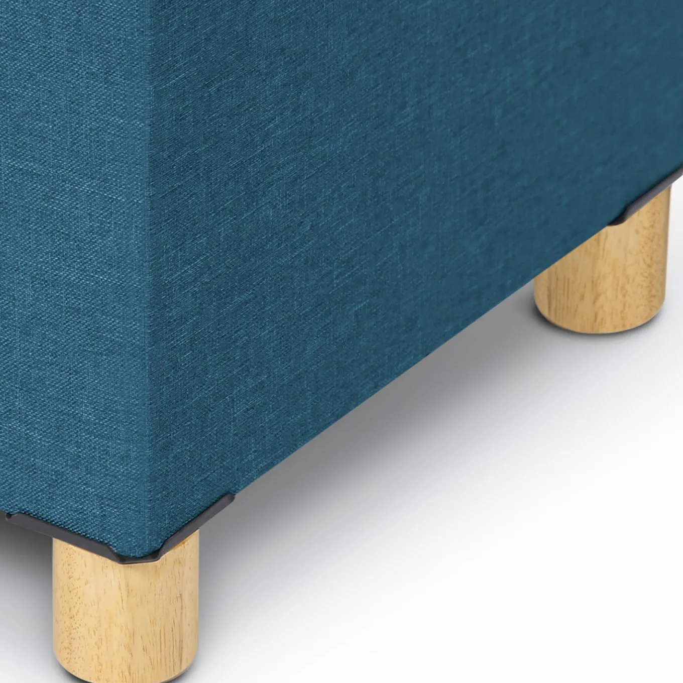 IDMarket Banquette rangement tissu bleu canard en lin* Meubles Bas|Bancs D'Entrée