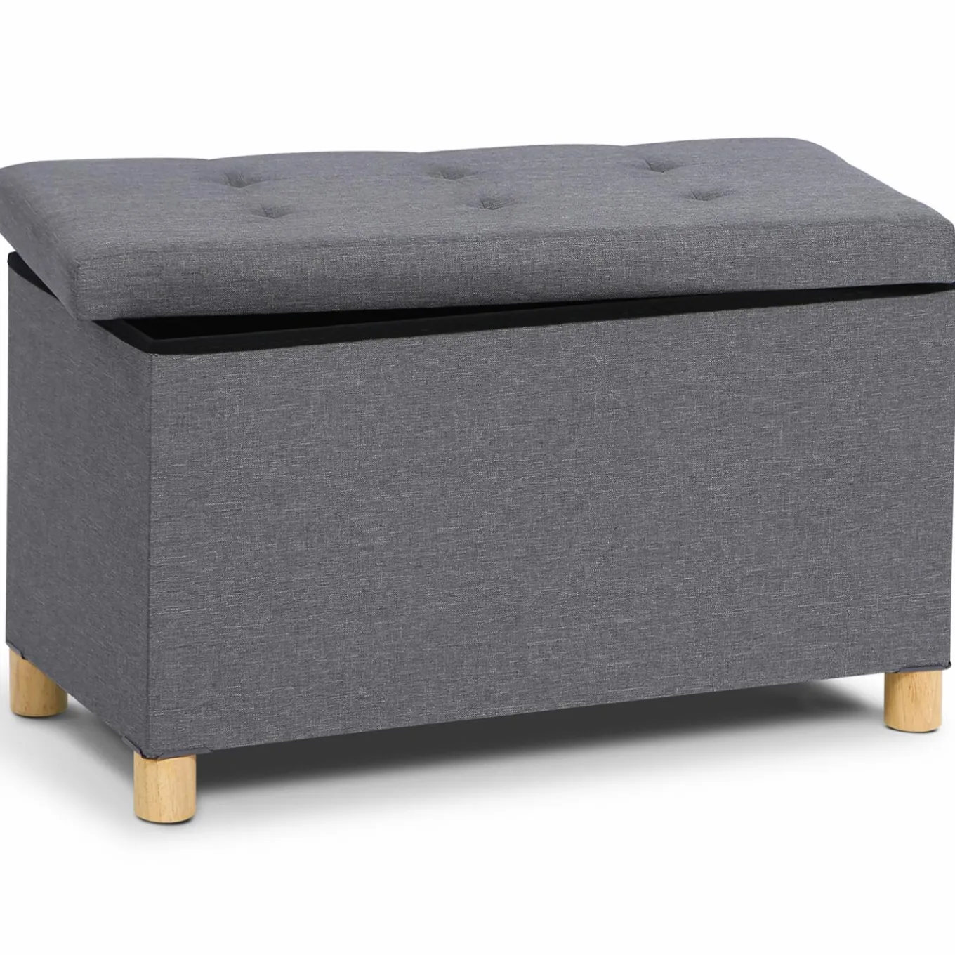 IDMarket Banquette rangement tissu gris anthracite en lin* Bancs D'Entrée|Chambre Complète Adulte