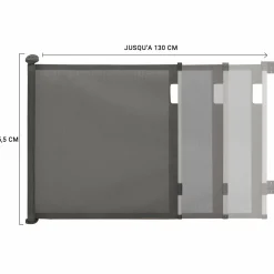 IDMarket Barrière extensible pour chien et animaux domestiques 130cm grise* Barrières Extensibles|Accessoires Animaux