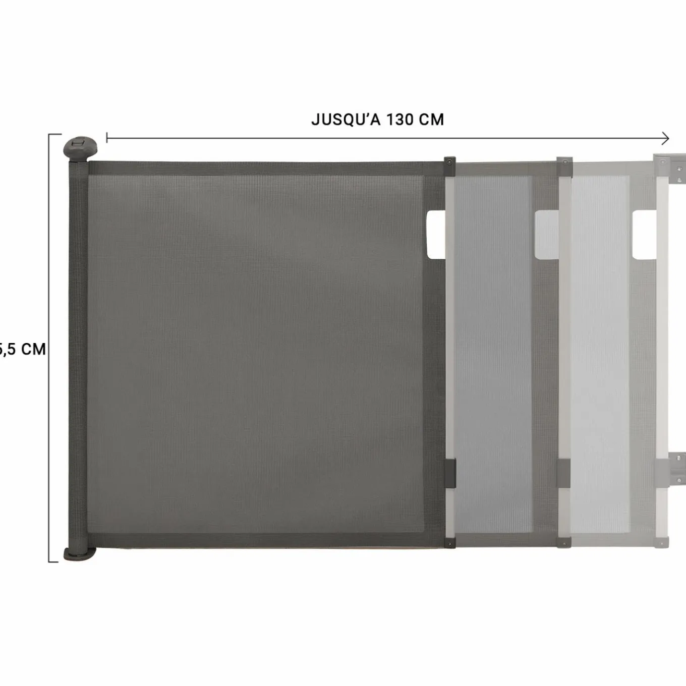 IDMarket Barrière extensible pour chien et animaux domestiques 130cm grise* Barrières Extensibles|Accessoires Animaux
