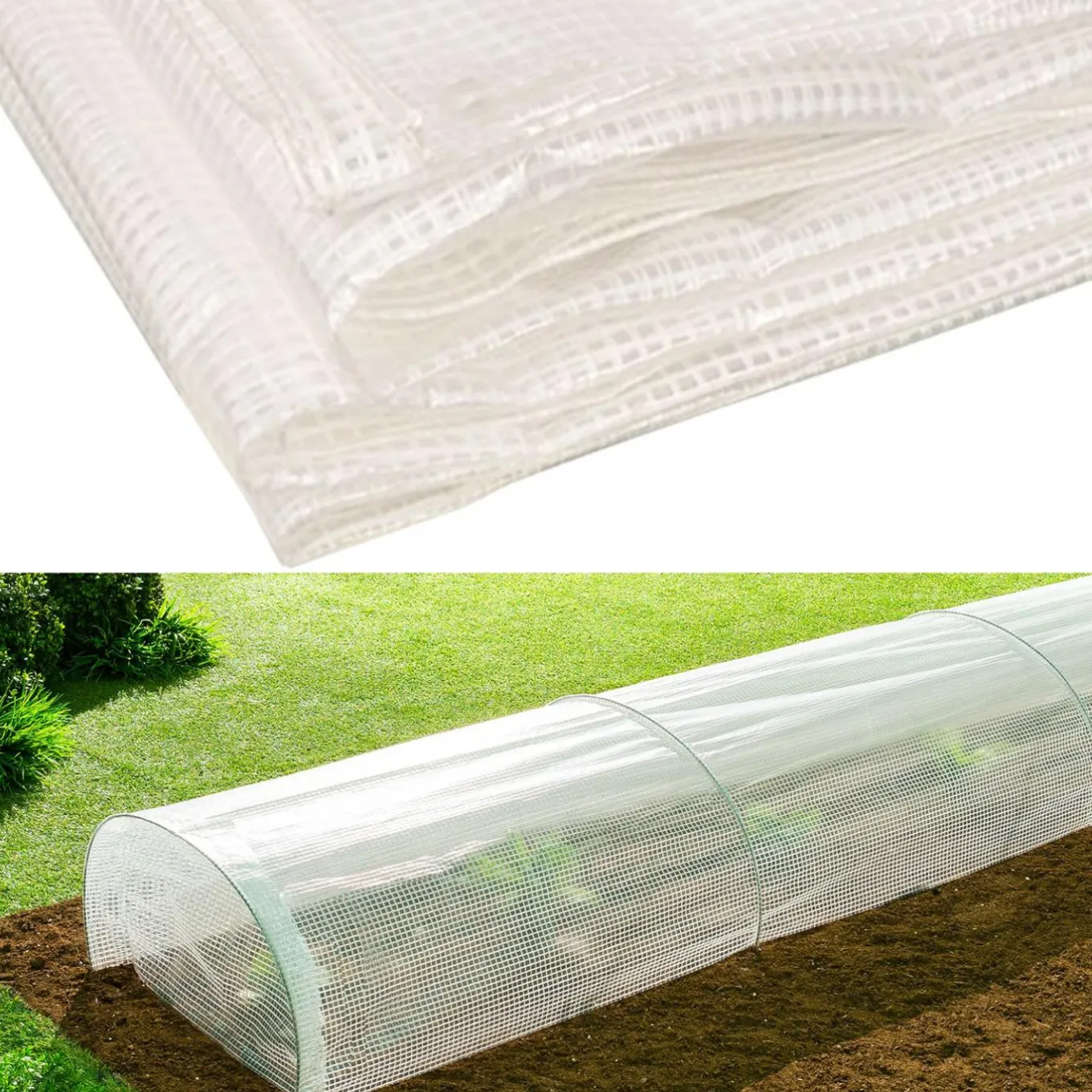 IDMarket Bâche armée transparente 8x12 m renforcée* Bâches Découpables Et Accessoires